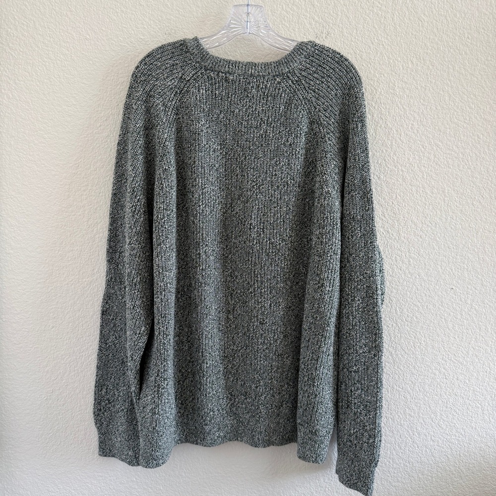 Old Navy Mens XXL Marled Green Cotton Ribbed Crewneck Sweater NWT